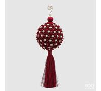 EDG Enzo De Gasperi Decoro Natale Nappa Flowery H 36 Cm D 12 Cm Burgundy