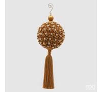 EDG Enzo De Gasperi Decoro Natale Nappa Flowery H 36 Cm D 12 Cm Gold