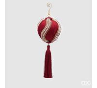 EDG Enzo De Gasperi Decoro Natale Nappa Perle H 36 Cm D 12 Cm Burgundy