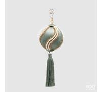 EDG Enzo De Gasperi Decoro Natale Nappa Perle H 36 Cm D 12 Cm Salvia