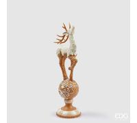 EDG Enzo De Gasperi Decoro Natale Renna Marzapane H 38 Cm Hazelnut