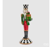 EDG Enzo De Gasperi Decoro Natale Soldatino Scacchi H 41 Cm D 14 Cm Green Red