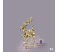 EDG Enzo De Gasperi Decoro Renna di Natale Led Intreccio 40 MicroLed H 37 Cm L 25 Cm L 12 Cm IP20 Gold