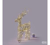 EDG Enzo De Gasperi Decoro Renna di Natale Led Intreccio 50 MicroLed H 50 Cm L 13 Cm L 27 Cm IP20 Gold