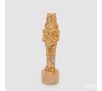 EDG Enzo De Gasperi Decoro Soldatino Twist Natale H 35,5 Cm D 9,5 Cm Musica, Movimento e Led Gold