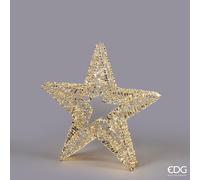 EDG Enzo De Gasperi Decoro Stripes Stella di Natale 1800 Microled D 80 Cm L 12 Cm Gold