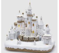 EDG Enzo De Gasperi Diorama Castello Natale Marzapane MiniLed H 34 Cm L 36 Cm L 26 Cm Bianco Marrone