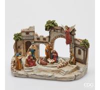 EDG Enzo De Gasperi Diorama Presepe di Natale H 22,5 Cm L 34 Cm L 18 Cm Musica, Movimento e Led Multicolor
