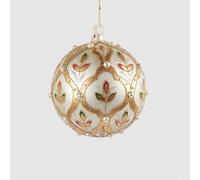 EDG Enzo De Gasperi Enzo De Gasperi Addobbo Natale Palla Vetro Fiori D 10 Cm White Gold 1 Pz