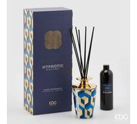 EDG Enzo de Gasperi Profumatore per Ambienti casa con Bastoncini, Bottiglia in Ceramica Lucida Hypnotic Midnight Garden 400ml 4 Varianti Black Forest