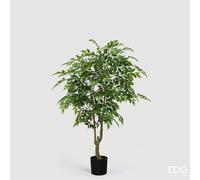 EDG Enzo De Gasperi Ficus Beniamino Vogue con Vaso Pianta Artificiale H 156 Cm Verde