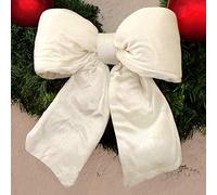 EDG ENZO DE GASPERI Fiocco Imbottito Albero di Natale Shabby Chic Velluto 40 x 48 cm Colore Bianco Caldo