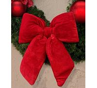 EDG ENZO DE GASPERI Fiocco Imbottito Shabby Chic Velluto 40 x 48 cm Colore Rosso Natale