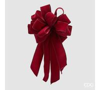 EDG Enzo De Gasperi Fiocco Velluto di Natale 15 Asole D 26 Cm L. 51 Cm Tessuto Burgundy