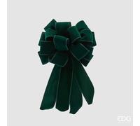 EDG Enzo De Gasperi Fiocco Velluto di Natale 15 Asole D 26 Cm L. 51 Cm Tessuto Green