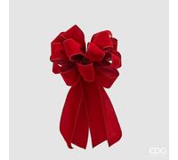 EDG Enzo De Gasperi Fiocco Velluto di Natale 15 Asole D 26 Cm L. 51 Cm Tessuto Red