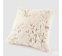 EDG Enzo De Gasperi Furry Cuscino Quadrato Natalizio 45 x 45 Cm Bianco