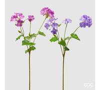 EDG Enzo De Gasperi Geranio Ramo con Foglie Ass. H 75 Cm Pianta Artificiale Violet Mix 1 Pz