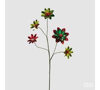 EDG Enzo De Gasperi Gerbera Metal Ramo x5 di Natale H 56 Cm Green Red