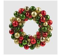 EDG Enzo De Gasperi Ghirlanda Natalizia per Porta, Fuoriporta Corona con Palline di Natale Multicolore D39 cm