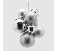 EDG Enzo De Gasperi Grappolo Palla Natale Pvc 10 Pz Silver