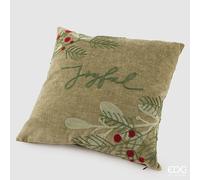 EDG Enzo De Gasperi Joyful Cuscino Quadrato Natalizio 45 x 45 Cm Verde Salvia