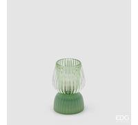 EDG Enzo De Gasperi Lampada da Tavolo Biforma a Righe Led H 13 Cm D 9 Cm IP20 Verde