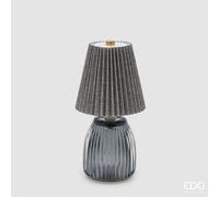 EDG Enzo De Gasperi Lampada da Tavolo Plisse con Led H 22 Cm D 11,5 Cm IP 20 Grey Scatola Regalo