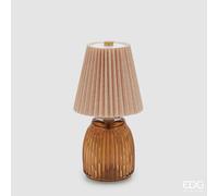 EDG Enzo De Gasperi Enzo De Gasperi Lampada da Tavolo Plisse con LED H 22 Cm D 11,5 Cm IP 20 Hazelnut Scatola Regalo