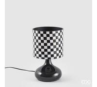 EDG Enzo De Gasperi Lampada da Tavolo Scacchi H 34 Cm D 20 Cm IP20 White Black
