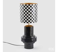 EDG Enzo De Gasperi Lampada da Tavolo Scacchi H 58 Cm D 23 Cm IP20 White Black
