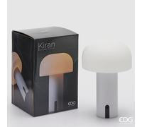 EDG Enzo De Gasperi Lampada Kiran Fungo da Tavolo USB H 22 Cm D 15 Cm Bianco
