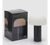 EDG Enzo De Gasperi Lampada Kiran Fungo da Tavolo USB H 22 Cm D 15 Cm Nero