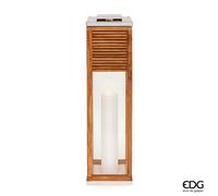 EDG Enzo De Gasperi Lanterna Listelli Quadrato con Manico H 126 Cm L 31 Cm L 31 Cm Marrone