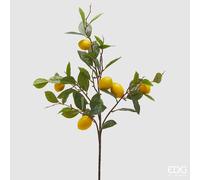 EDG Enzo De Gasperi Limone Ramo x6 con Foglie Pianta Artificiale H 95 Cm Verde Giallo