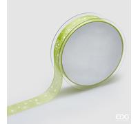 EDG Enzo De Gasperi Nastro Motivo Margherite H 2,5 Cm L 20 Mt Green