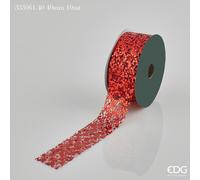 EDG Enzo De Gasperi Nastro Natale Mix Glitter H 40 Mm 10 Mt Rosso
