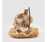 EDG Enzo De Gasperi Nativita Lord Natale con Base Paglia H 32 Cm Ivory