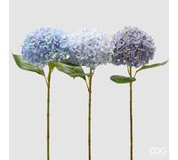 EDG Enzo De Gasperi Ortensia Ramo con Foglie Ass. H 65 Cm Pianta Artificiale Colore Celeste 1 Pz