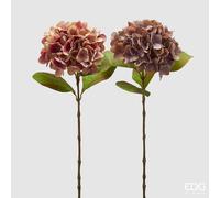 EDG Enzo De Gasperi Ortensia Real-Touch con Foglie Ass. H 60 Cm Rosa Antico 1 Pz