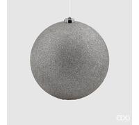 EDG Enzo De Gasperi Palla Natale Poly D 20 Cm Glitterata con Polybag Silver 1 Pz