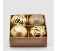 EDG Enzo De Gasperi Palla Natale Poly Mix D 10 Cm Cf 4 Pz Light Gold