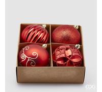 EDG Enzo De Gasperi Palla Natale Poly Mix D 10 Cm Cf 4 Pz Red