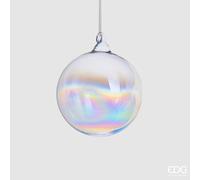 EDG Enzo De Gasperi Palla Natale Vetro Iride D 8 Cm Natural 1 Pz