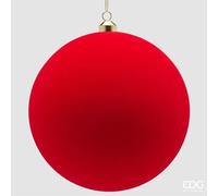 EDG Enzo De Gasperi Palle di Natale in Velluto Rosso Ø20 cm - Set 3 Pezzi