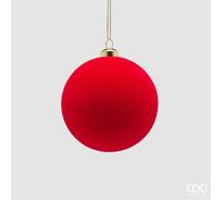 EDG Enzo De Gasperi Palline di Natale in Velluto Rosse Ø8 cm - Set 8 Pezzi