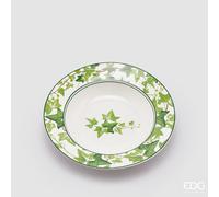 EDG Enzo De Gasperi Piatto Fondo H 3,5 Cm D 22 Cm Bianco e Verde