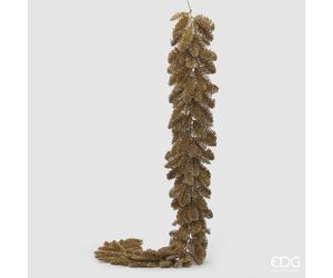 EDG Enzo De Gasperi Pino Festone Natale Glitter L 180 Cm Gold