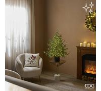 EDG Enzo De Gasperi Pino Natalizio Lucciole con Vaso LED H90 cm IP44 Verde - Albero di Natale Luminoso