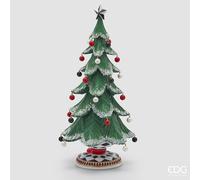 EDG Enzo De Gasperi Pino Poly di Natale con Perle H 46 Cm D. 22 Cm Green